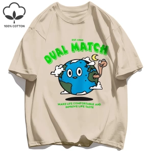 Y2k Vintage Tişört Tee Çift Maç Hayat Yapmak Rahat Baskı