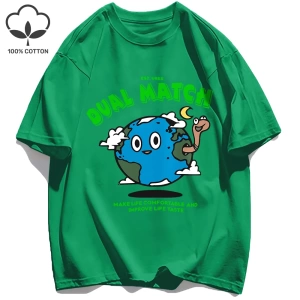 Y2k Vintage Tişört Tee Çift Maç Hayat Yapmak Rahat Baskı
