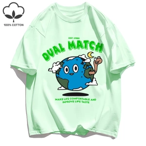 Y2k Vintage Tişört Tee Çift Maç Hayat Yapmak Rahat Baskı
