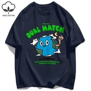 Y2k Vintage Tişört Tee Çift Maç Hayat Yapmak Rahat Baskı