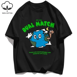 Y2k Vintage Tişört Tee Çift Maç Hayat Yapmak Rahat Baskı