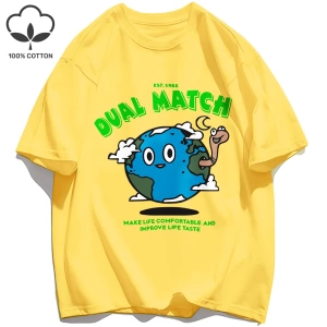 Y2k Vintage Tişört Tee Çift Maç Hayat Yapmak Rahat Baskı