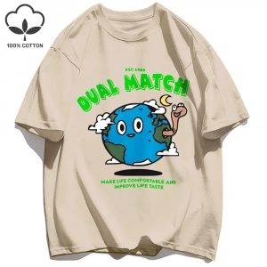 Y2k Vintage Tişört Tee Çift Maç Hayat Yapmak Rahat Baskı