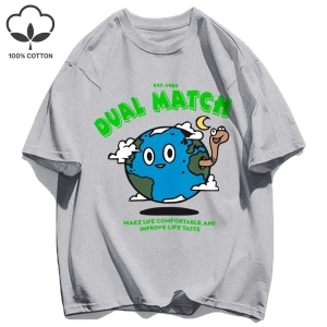 Y2k Vintage Tişört Tee Çift Maç Hayat Yapmak Rahat Baskı
