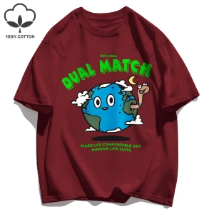 Y2k Vintage Tişört Tee Çift Maç Hayat Yapmak Rahat Baskı