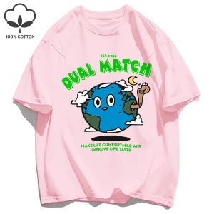 Y2k Vintage Tişört Tee Çift Maç Hayat Yapmak Rahat Baskı