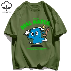 Y2k Vintage Tişört Tee Çift Maç Hayat Yapmak Rahat Baskı