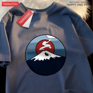Y2k Vintage Tişört Tee Dağı Fuji patlama sahne