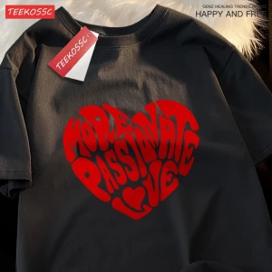 Y2k Vintage Tişört Tee Daha tutkulu aşk baskı