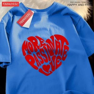 Y2k Vintage Tişört Tee Daha tutkulu aşk baskı