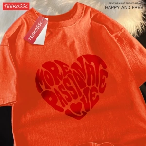 Y2k Vintage Tişört Tee Daha tutkulu aşk baskı