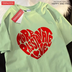 Y2k Vintage Tişört Tee Daha tutkulu aşk baskı