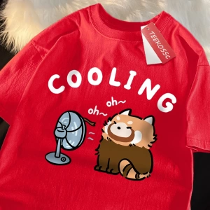 Y2k Vintage Tişört Tee Eğlenceli rakun üfleme bir Fan