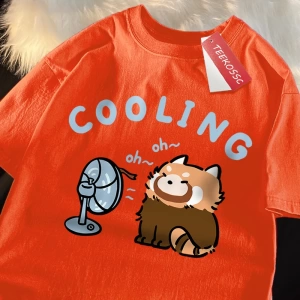 Y2k Vintage Tişört Tee Eğlenceli rakun üfleme bir Fan