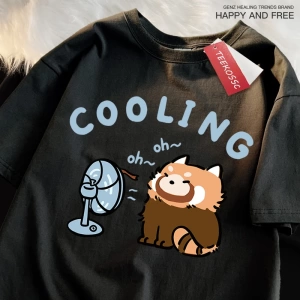 Y2k Vintage Tişört Tee Eğlenceli rakun üfleme bir Fan