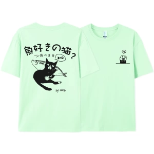 Y2k Vintage Tişört Tee Harajuku siyah kedi baskı