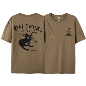 Y2k Vintage Tişört Tee Harajuku siyah kedi baskı