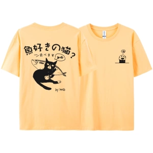 Y2k Vintage Tişört Tee Harajuku siyah kedi baskı