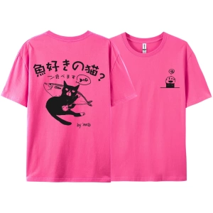Y2k Vintage Tişört Tee Harajuku siyah kedi baskı