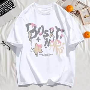 Y2k Vintage Tişört Tee Hash Mektup Bosrt Nqrs Baskı