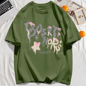 Y2k Vintage Tişört Tee Hash Mektup Bosrt Nqrs Baskı