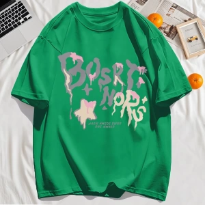 Y2k Vintage Tişört Tee Hash Mektup Bosrt Nqrs Baskı