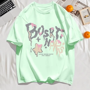 Y2k Vintage Tişört Tee Hash Mektup Bosrt Nqrs Baskı