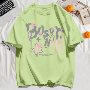 Y2k Vintage Tişört Tee Hash Mektup Bosrt Nqrs Baskı