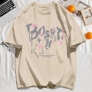 Y2k Vintage Tişört Tee Hash Mektup Bosrt Nqrs Baskı