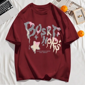 Y2k Vintage Tişört Tee Hash Mektup Bosrt Nqrs Baskı