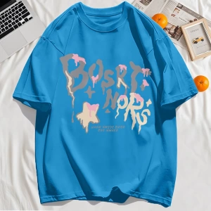 Y2k Vintage Tişört Tee Hash Mektup Bosrt Nqrs Baskı