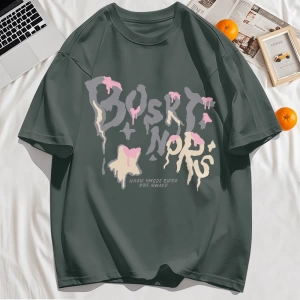 Y2k Vintage Tişört Tee Hash Mektup Bosrt Nqrs Baskı