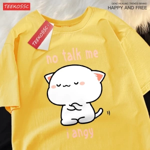 Y2k Vintage Tişört Tee Hayır konuşma bana ben Angy yüksek soğuk kedi