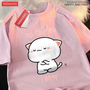 Y2k Vintage Tişört Tee Hayır konuşma bana ben Angy yüksek soğuk kedi