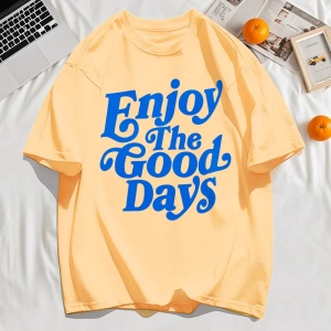 Y2k Vintage Tişört Tee İyi Günlerin Keyfini Çıkarın Mektup Baskı