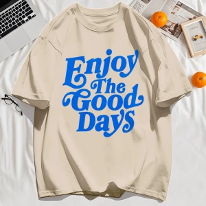 Y2k Vintage Tişört Tee İyi Günlerin Keyfini Çıkarın Mektup Baskı