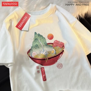 Y2k Vintage Tişört Tee Japon Harajuku doğal suşi erişte