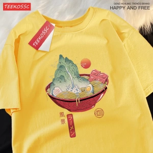 Y2k Vintage Tişört Tee Japon Harajuku doğal suşi erişte