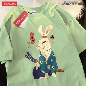 Y2k Vintage Tişört Tee Japon Harajuku gezgin kahramanlar Rabbitt