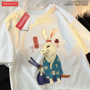 Y2k Vintage Tişört Tee Japon Harajuku gezgin kahramanlar Rabbitt