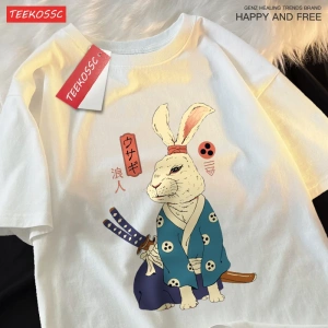 Y2k Vintage Tişört Tee Japon Harajuku gezgin kahramanlar Rabbitt