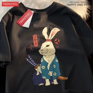 Y2k Vintage Tişört Tee Japon Harajuku gezgin kahramanlar Rabbitt