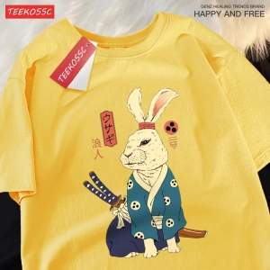 Y2k Vintage Tişört Tee Japon Harajuku gezgin kahramanlar Rabbitt
