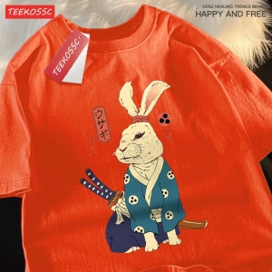 Y2k Vintage Tişört Tee Japon Harajuku gezgin kahramanlar Rabbitt