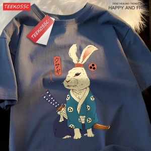 Y2k Vintage Tişört Tee Japon Harajuku gezgin kahramanlar Rabbitt