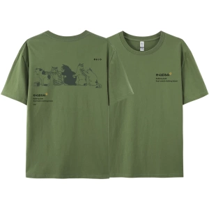 Y2k Vintage Tişört Tee Japonya Harajuku kuyruk kedi eğlenceli baskı