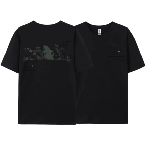 Y2k Vintage Tişört Tee Japonya Harajuku kuyruk kedi eğlenceli baskı