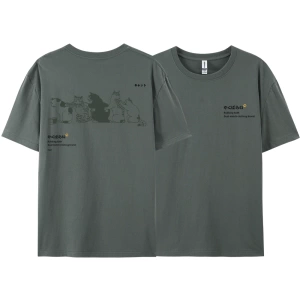 Y2k Vintage Tişört Tee Japonya Harajuku kuyruk kedi eğlenceli baskı