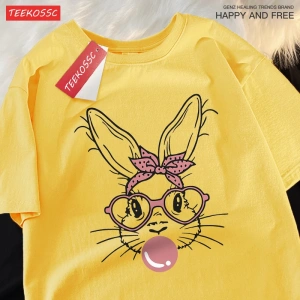 Y2k Vintage Tişört Tee Kabarcık üfleme moda tavşan