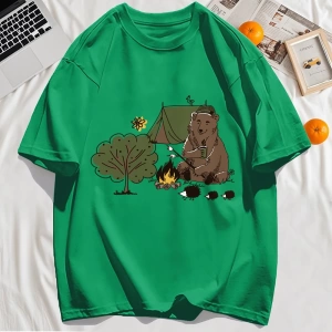 Y2k Vintage Tişört Tee Kamp Karikatür Ayı Baskı